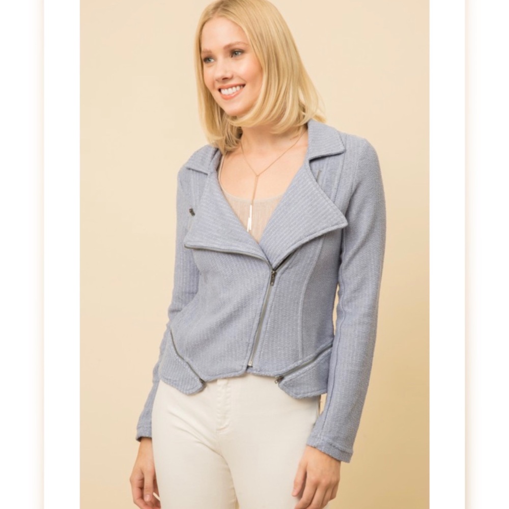 Love in a mist - Blue Terry Moto Jacket